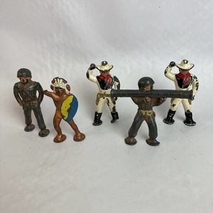 Vintage Mixed Lot Lead Toy Soldiers Cowboys Indians Figures Barclay 1950s